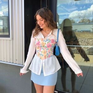 Free With Purchase - Y2K mini skirt pastel blue garage short tight